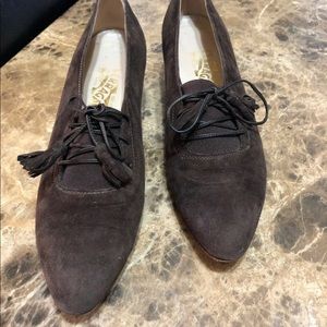 Salvatore ferragamo women brown suede size 10 AA